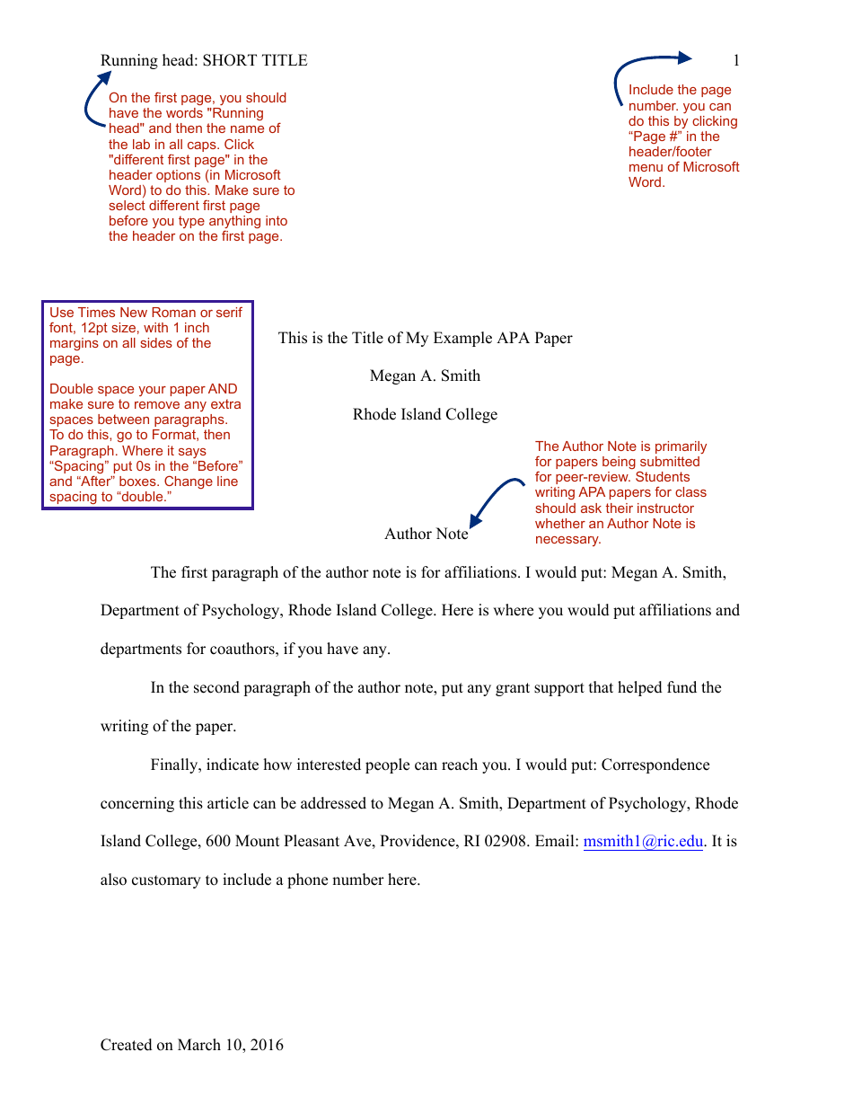 Apa Format Outline Template Google Docs