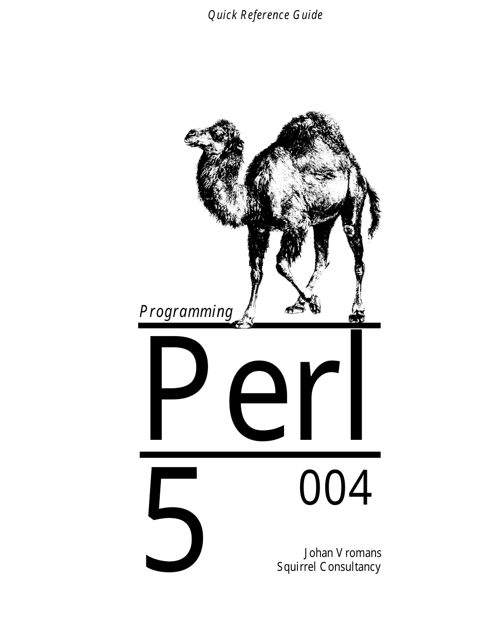 Perl Cheat Sheet Template - Squirrel Consultancy