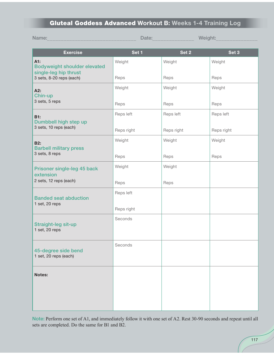 Strong Curves Workout - Weeks 1-12 Training Log Templates, Page 11