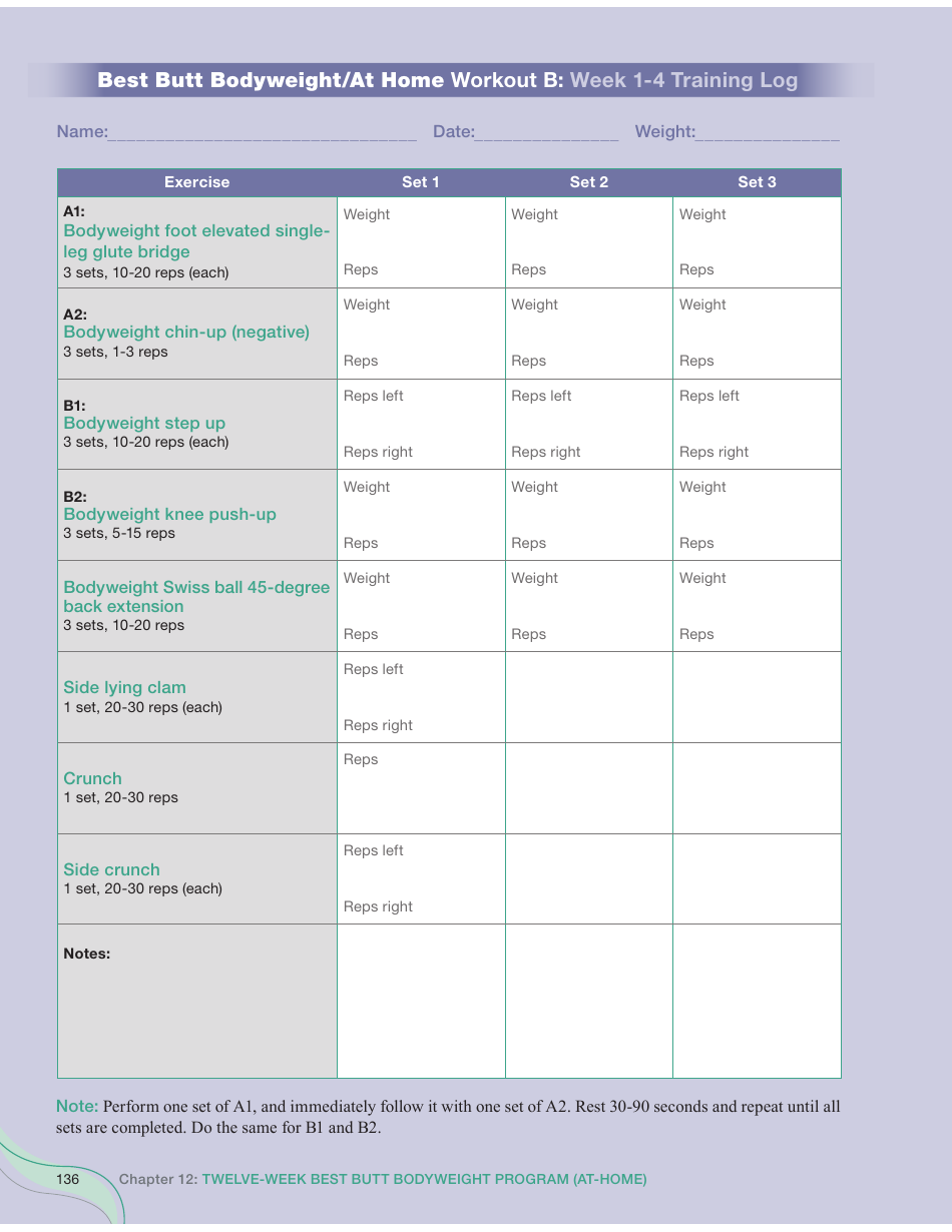 Strong Curves Workout - Weeks 1-12 Training Log Templates, Page 20