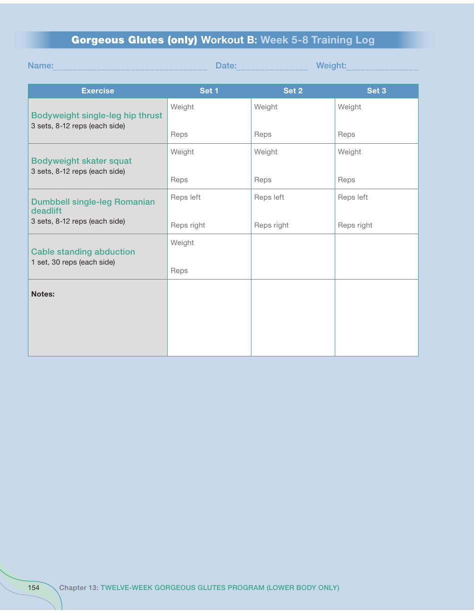 Strong Curves Workout - Weeks 1-12 Training Log Templates, Page 32