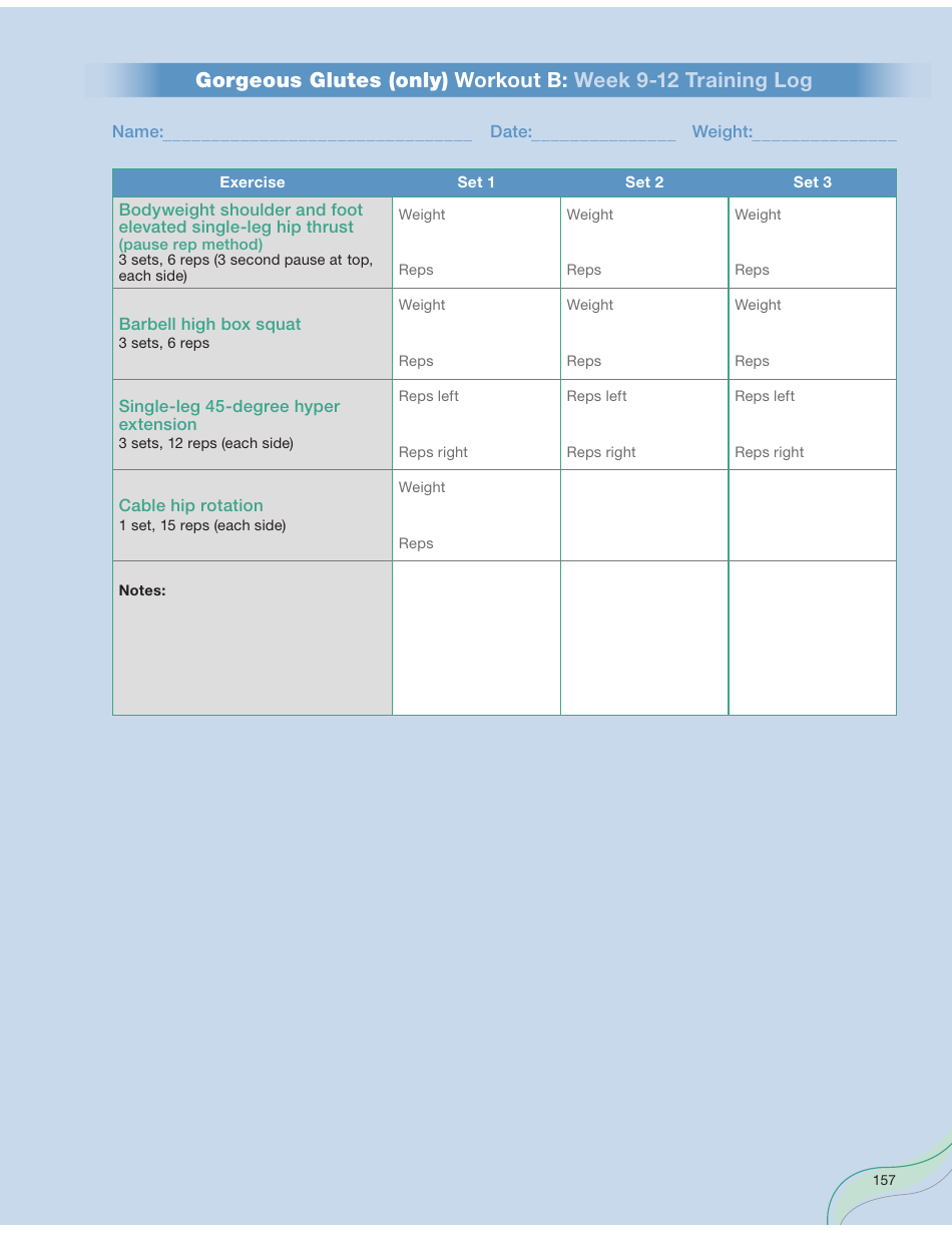 Strong Curves Workout - Weeks 1-12 Training Log Templates, Page 35