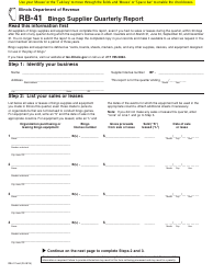 Document preview: Form RB-41 Bingo Supplier Quarterly Report - Illinois