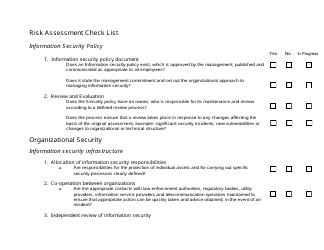 Risk Assessment Checklist Template