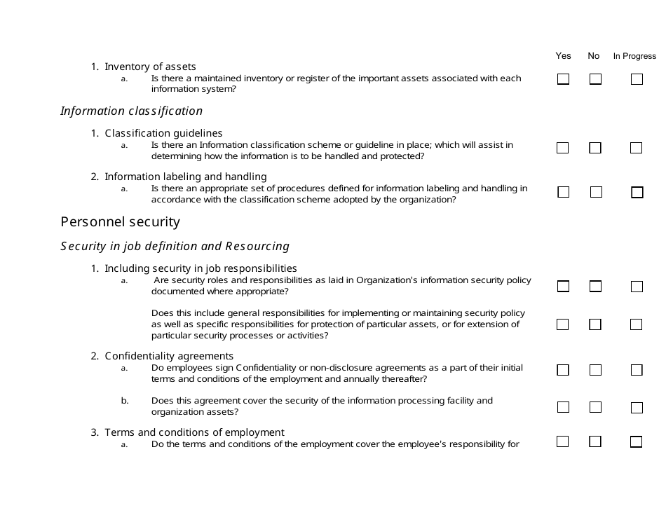 Risk Assessment Checklist Template, Page 3