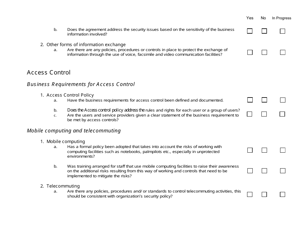 Risk Assessment Checklist Template, Page 7