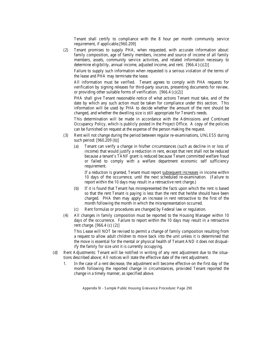 Public Housing Authority Lease Agreement Template, Page 5