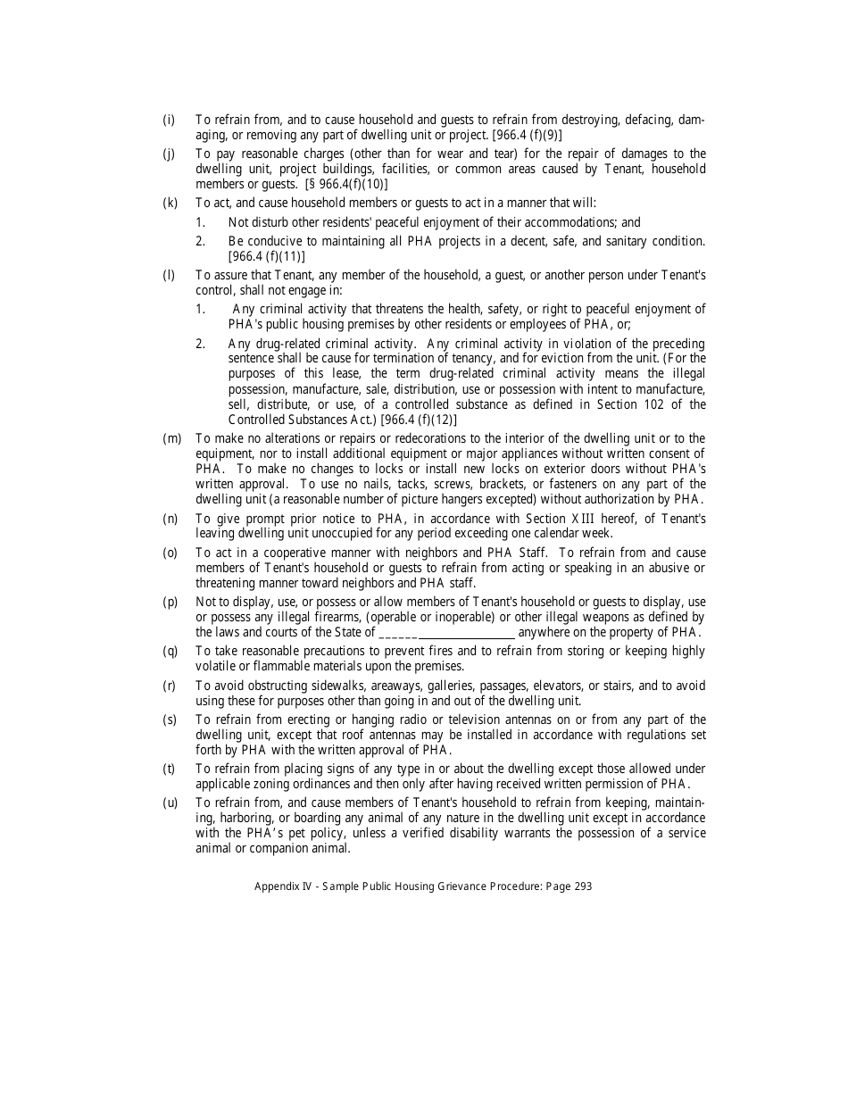 Public Housing Authority Lease Agreement Template, Page 8