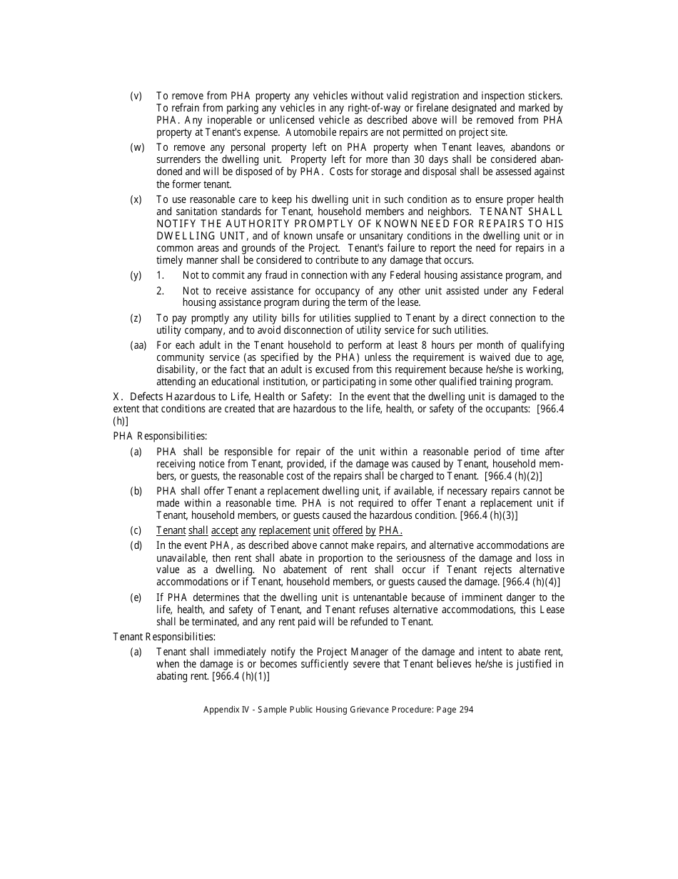 Public Housing Authority Lease Agreement Template, Page 9
