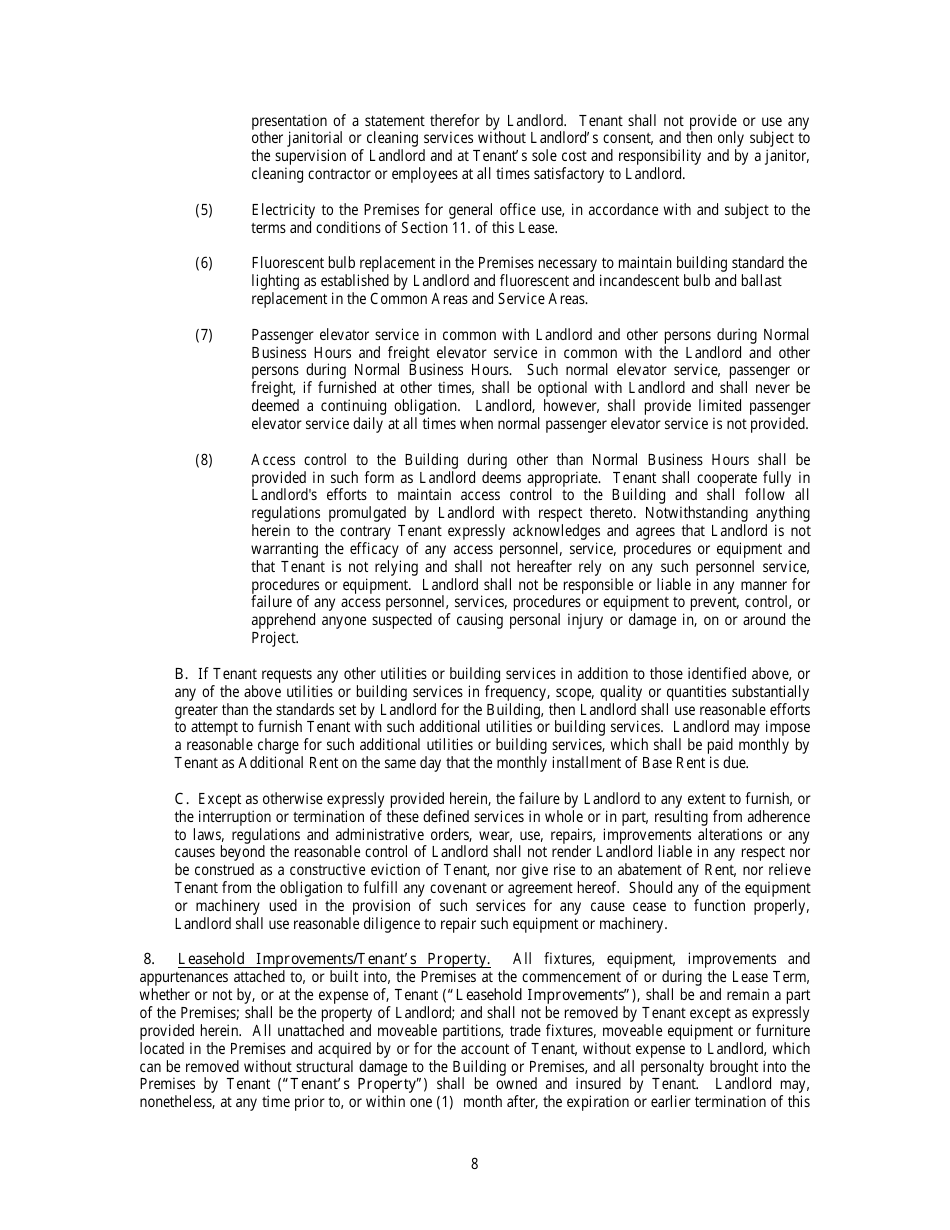 Office Lease Agreement Template, Page 11
