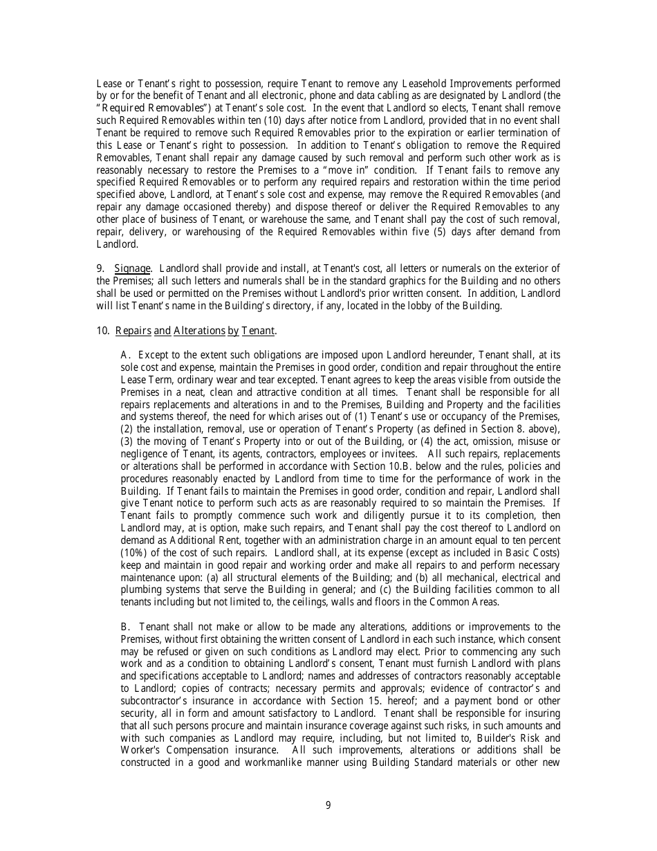 Office Lease Agreement Template, Page 12