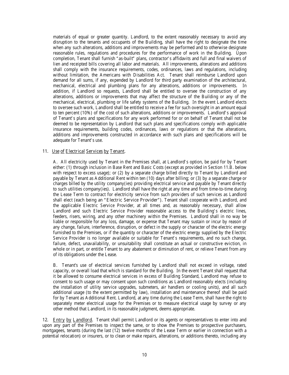 Office Lease Agreement Template, Page 13