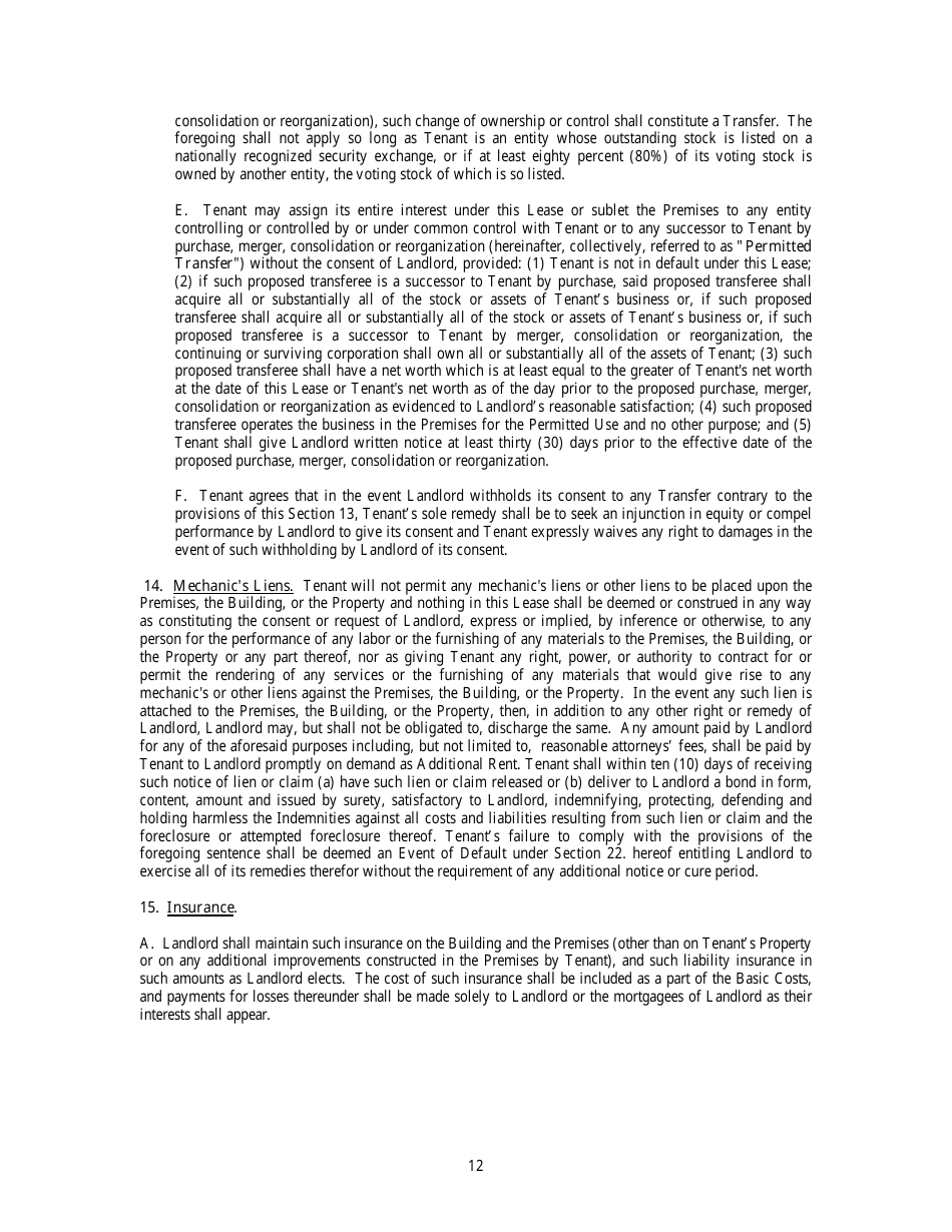 Office Lease Agreement Template, Page 15