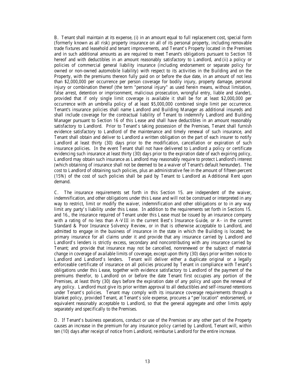 Office Lease Agreement Template, Page 16