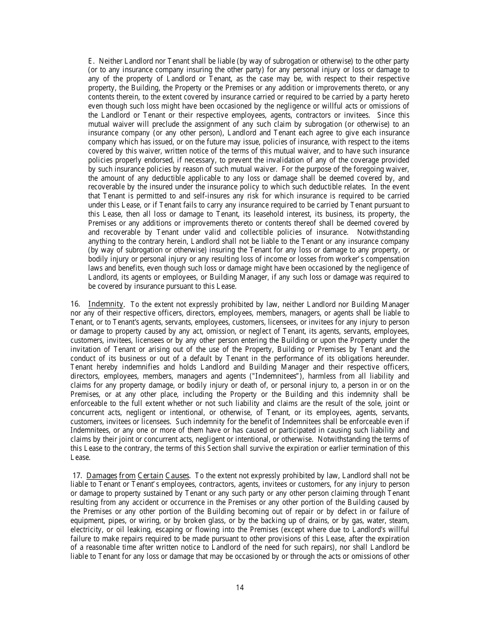 Office Lease Agreement Template, Page 17