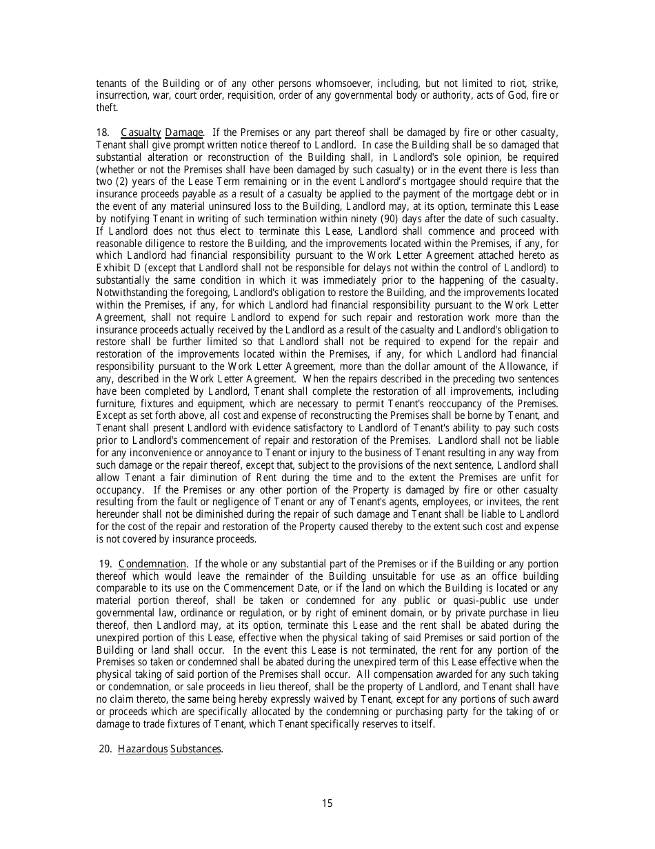 Office Lease Agreement Template, Page 18