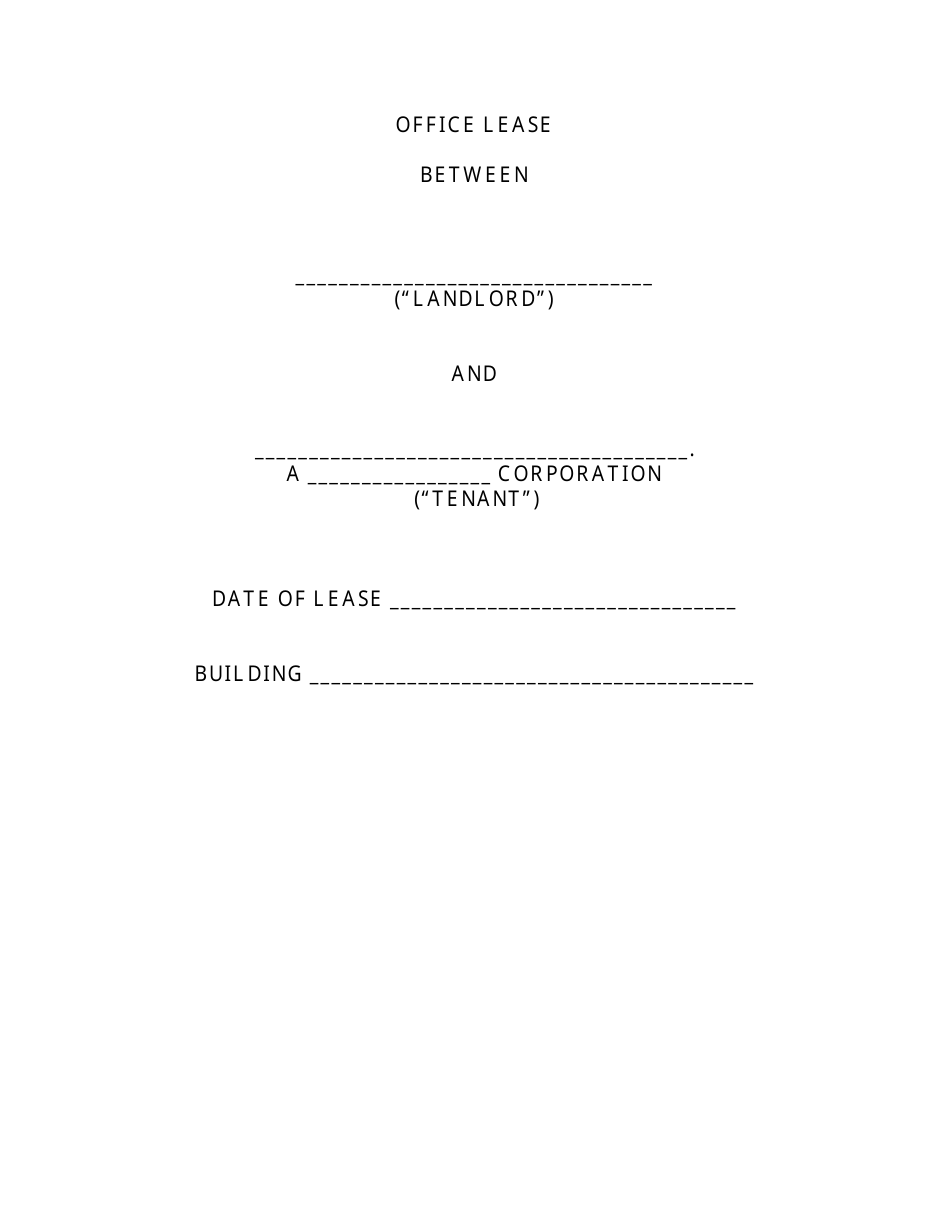 Office Lease Agreement Template, Page 1