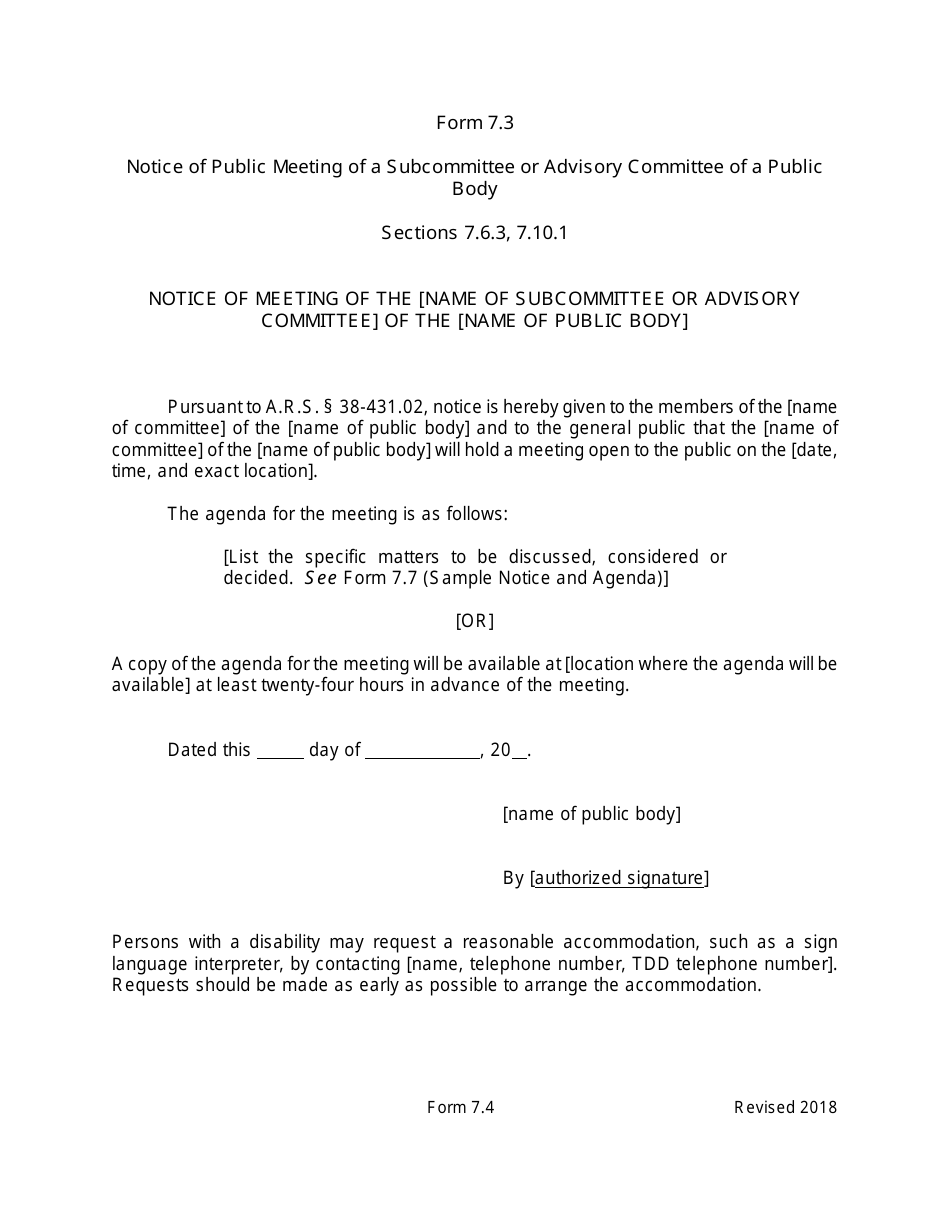 Arizona Agency Handbook - Chapter 7: Open Meetings - Arizona, Page 39