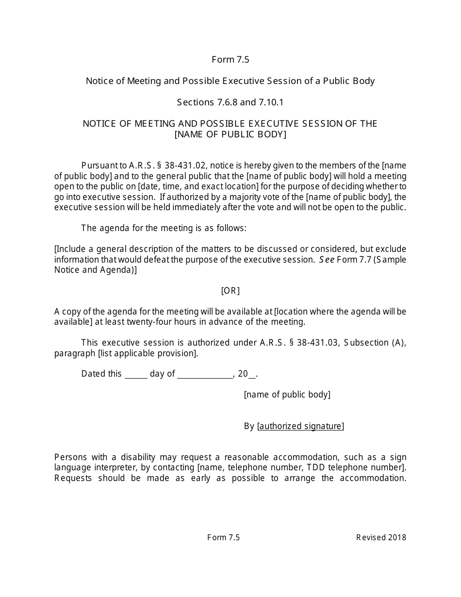 Arizona Agency Handbook - Chapter 7: Open Meetings - Arizona, Page 41