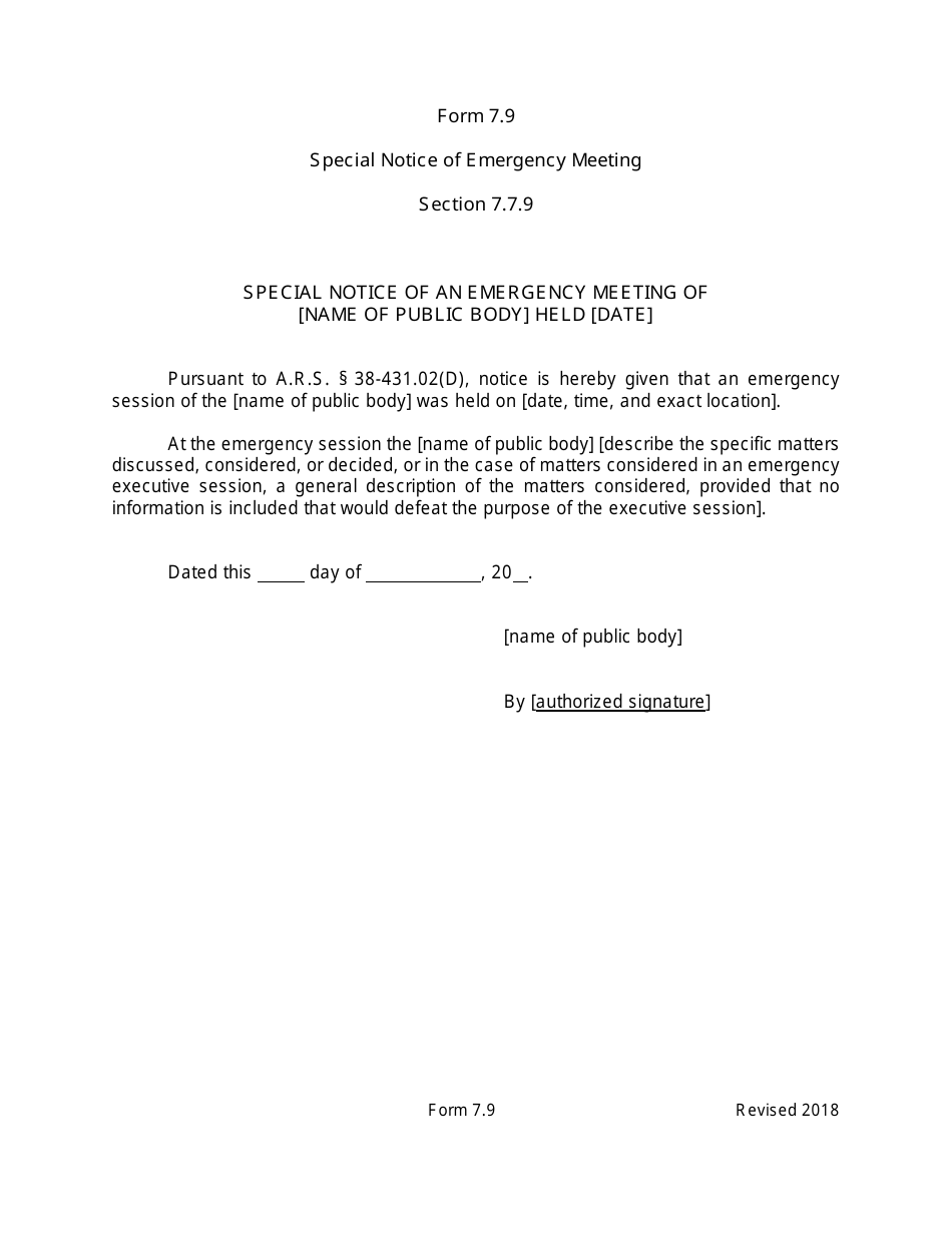 Arizona Agency Handbook - Chapter 7: Open Meetings - Arizona, Page 47