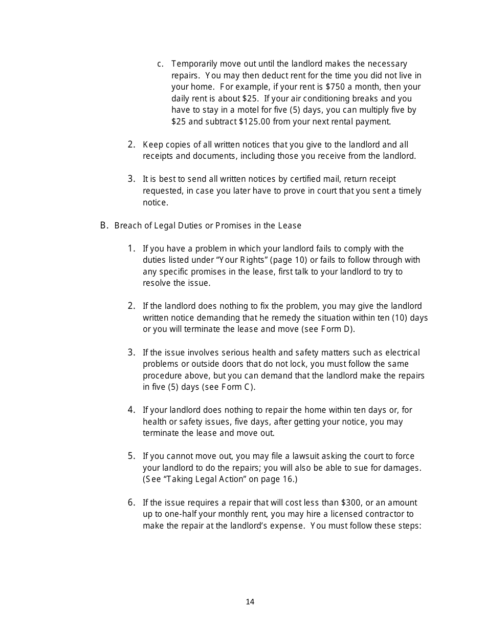 Arizona Tenants Rights and Responsibilities Handbook: a Guidebook From Move-In to Move-Out Including Sample Forms - Arizona, Page 15