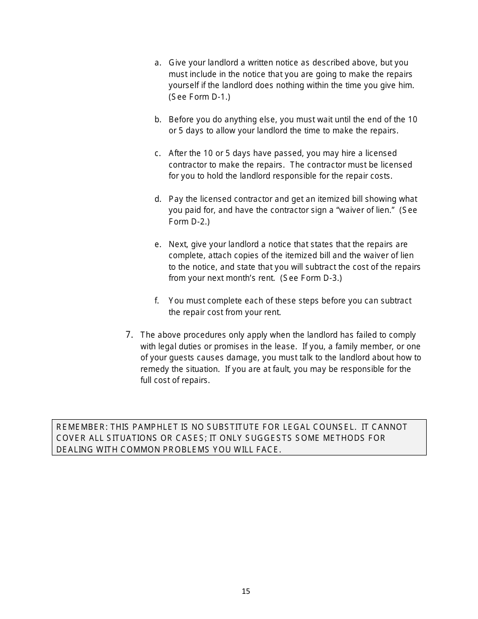 Arizona Tenants Rights and Responsibilities Handbook: a Guidebook From Move-In to Move-Out Including Sample Forms - Arizona, Page 16