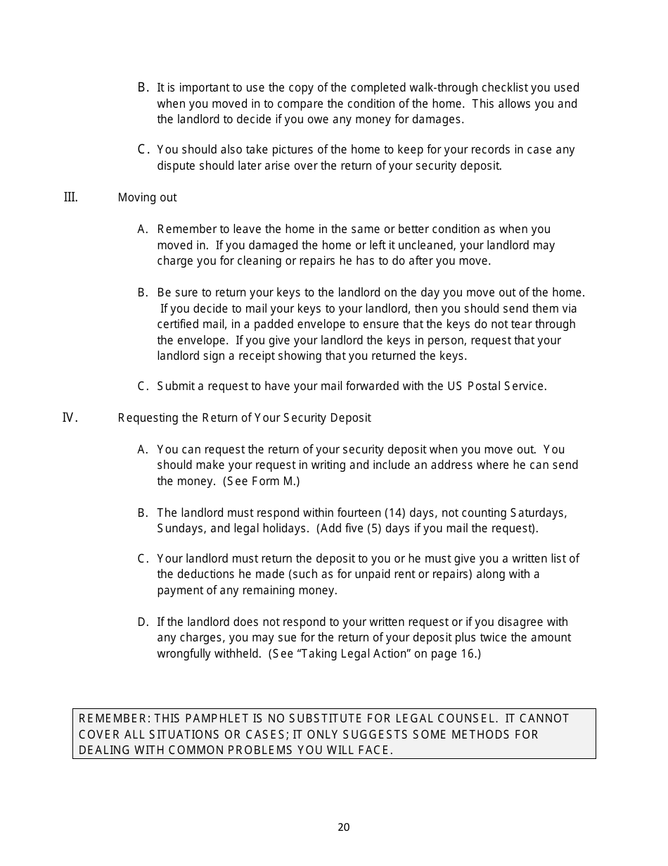 Arizona Tenants Rights and Responsibilities Handbook: a Guidebook From Move-In to Move-Out Including Sample Forms - Arizona, Page 21