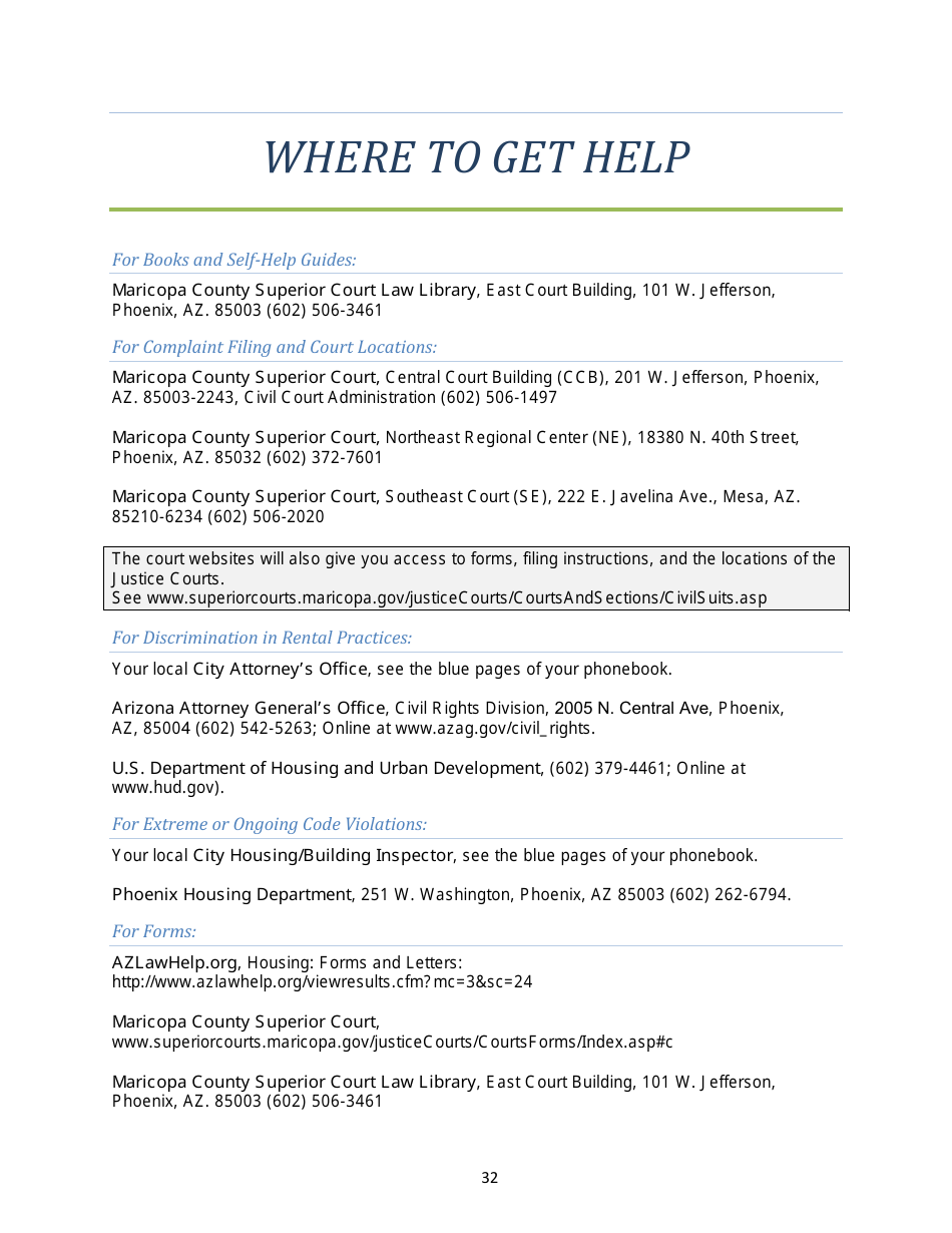Arizona Tenants Rights and Responsibilities Handbook: a Guidebook From Move-In to Move-Out Including Sample Forms - Arizona, Page 33
