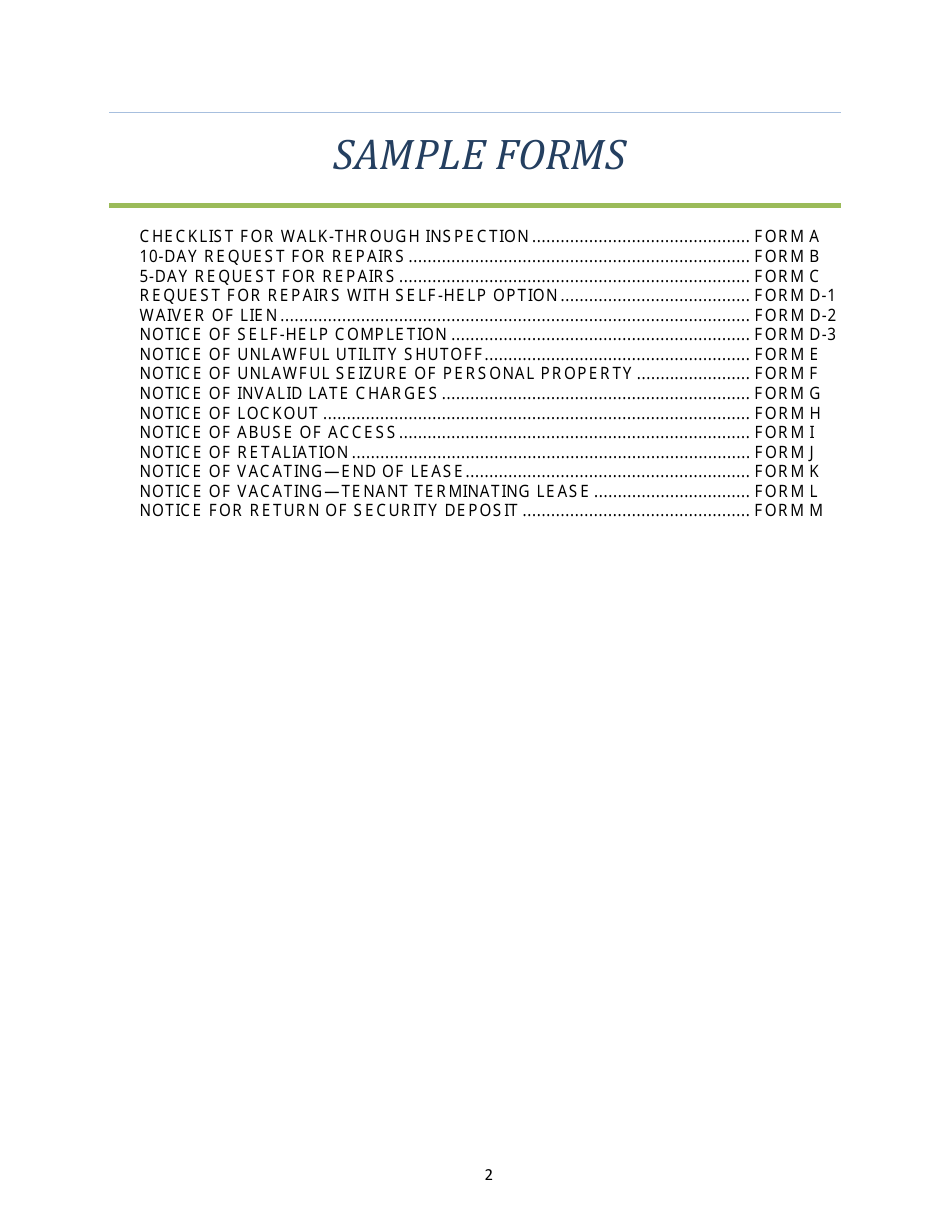 Arizona Tenants Rights and Responsibilities Handbook: a Guidebook From Move-In to Move-Out Including Sample Forms - Arizona, Page 3