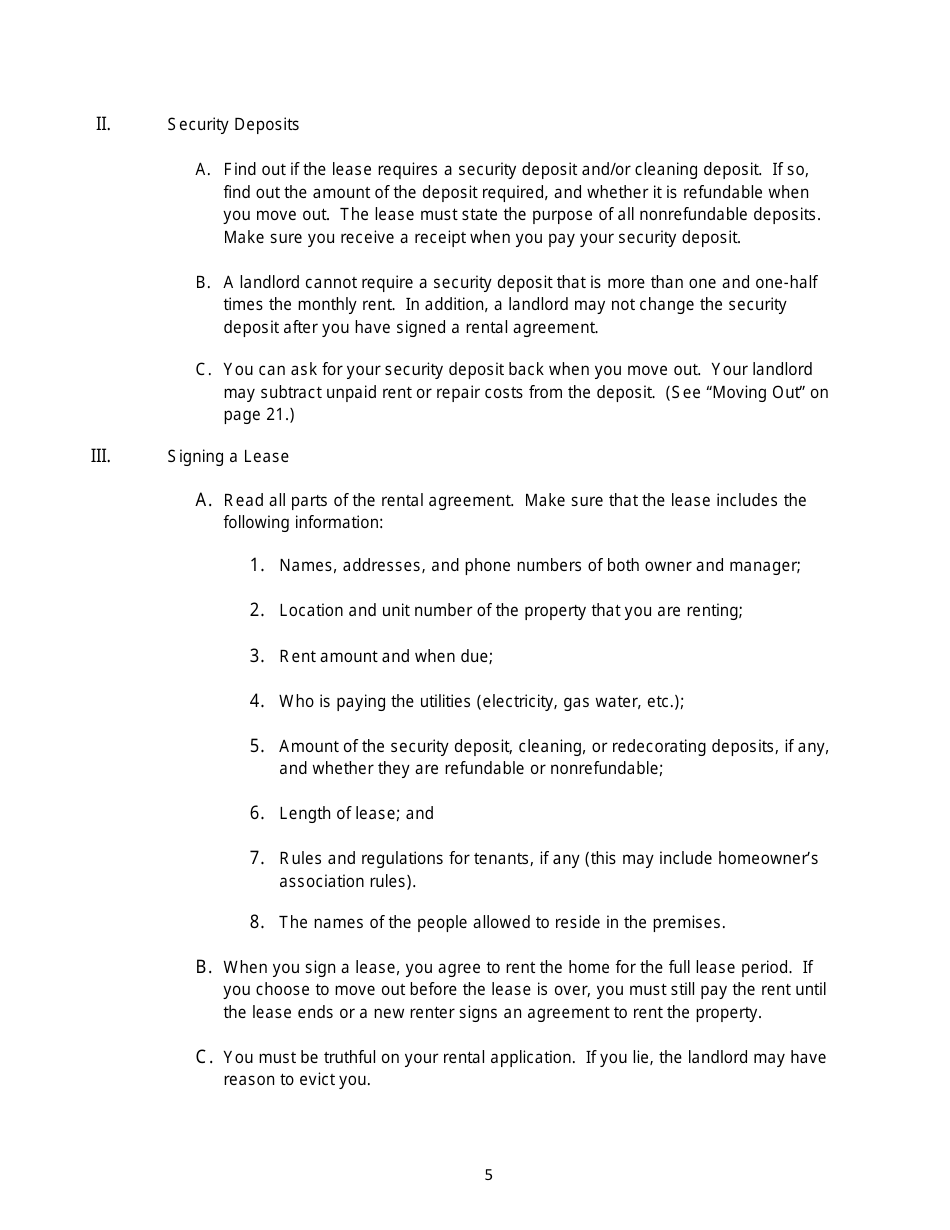 Arizona Tenants Rights and Responsibilities Handbook: a Guidebook From Move-In to Move-Out Including Sample Forms - Arizona, Page 6