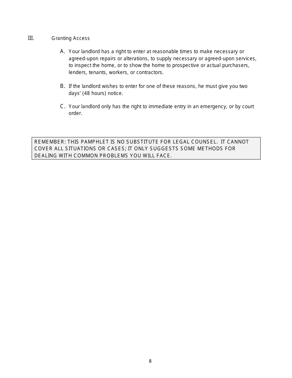 Arizona Tenants Rights and Responsibilities Handbook: a Guidebook From Move-In to Move-Out Including Sample Forms - Arizona, Page 9