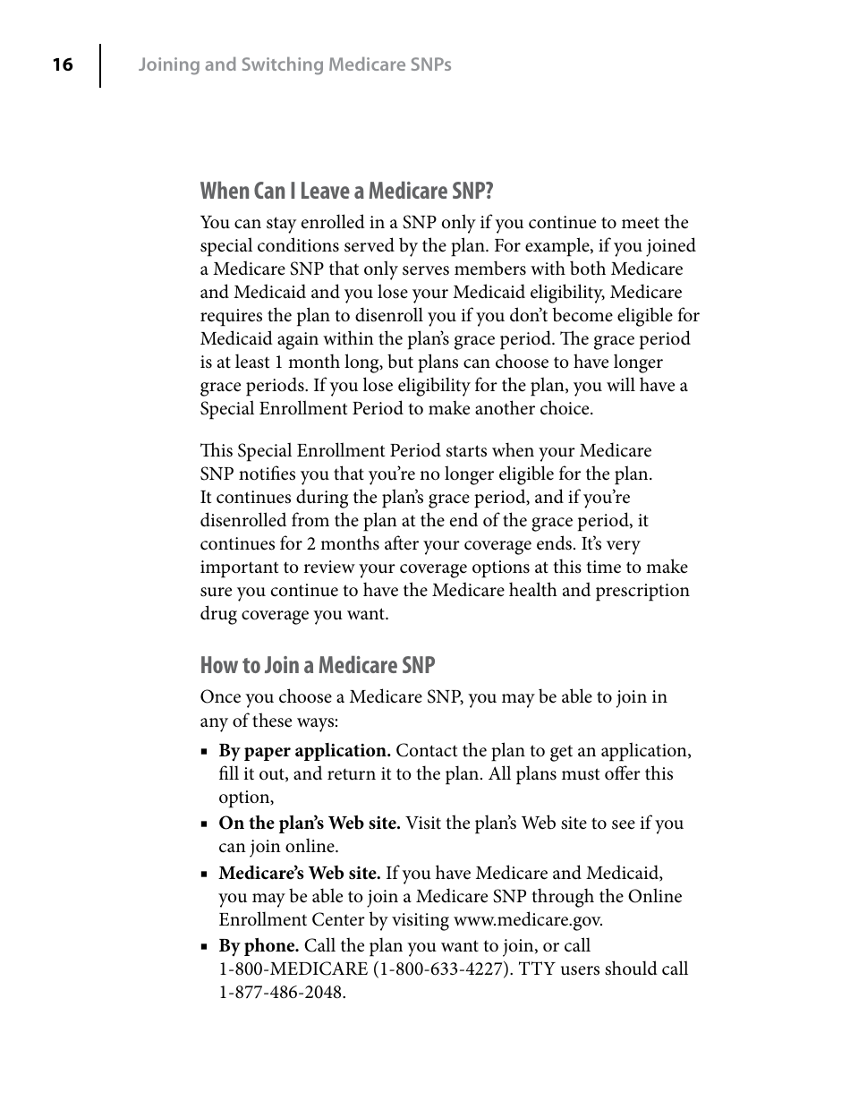 Your Guide to Medicare Special Needs Plans (Snps), Page 16