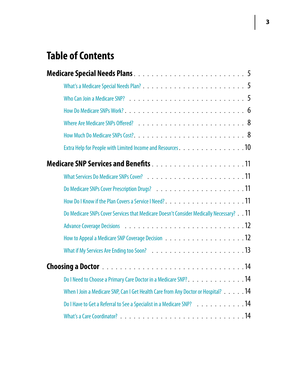 Your Guide to Medicare Special Needs Plans (Snps), Page 3