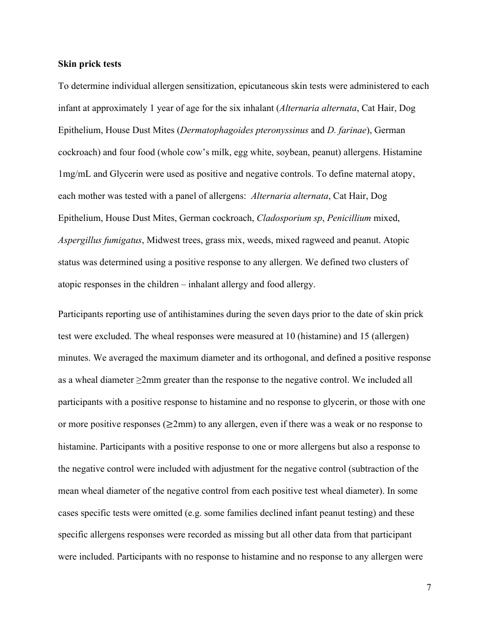 Perinatal Exposure to Traffic-Related Air Pollution and Atopy at 1 Year of Age in a Multi-Center Canadian Birth Cohort Study, Page 8
