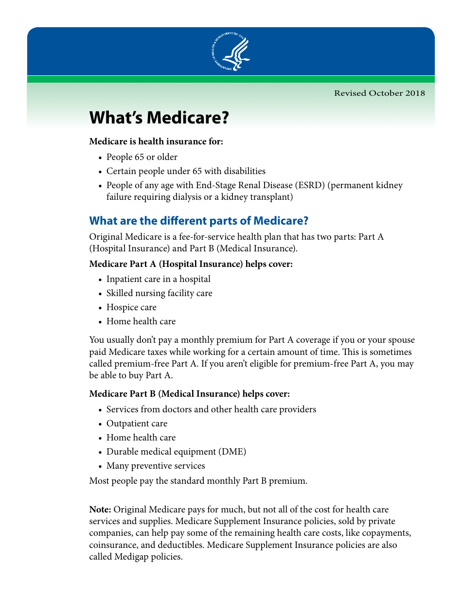 What's Medicare? What's Medicaid? - Fill Out, Sign Online and Download ...