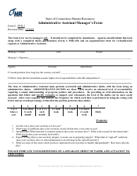 Form PER-2 &quot;Administrative Assistant Manager's Form&quot; - Connecticut