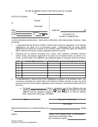 Document preview: Form CR-477 Affidavit of Vehicle Ownership - Alaska