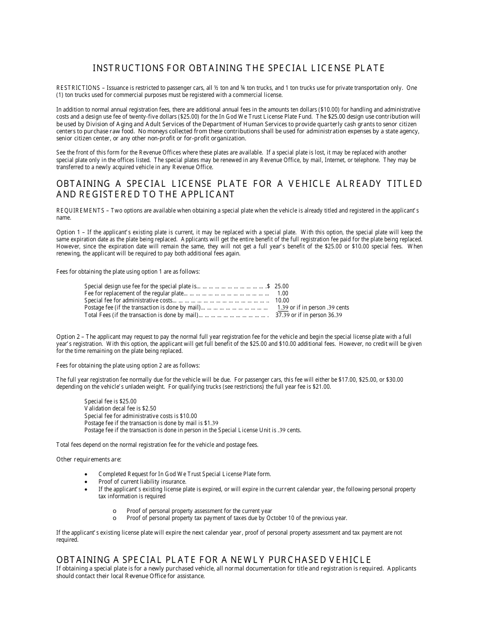 Request for Special in God We Trust License Plate - Arkansas, Page 2