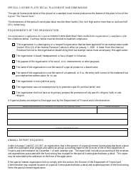 Application for Special Interest License Plate Decal - Arkansas, Page 2