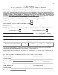 Document preview: Request for Title or Watercraft Registration With Beneficiary - Arkansas