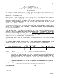 Document preview: Form 10-384 Claim for Credit or Rebate of Local Tax Paid on the Purchase of a Travel Trailer - Arkansas
