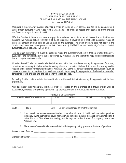 Form 10-384 Printable Pdf
