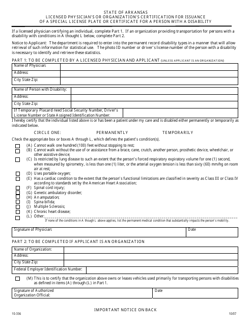 Form 10-336  Printable Pdf