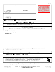 Document preview: Form DE-120 Notice of Hearing - Decedent's Estate or Trust - California