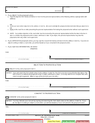 Form DE-165 Notice of Proposed Action (Objection-Consent) - California, Page 2