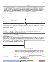 Form DE-305 Affidavit Re Real Property of Small Value ($50,000 or Less) - California, Page 2