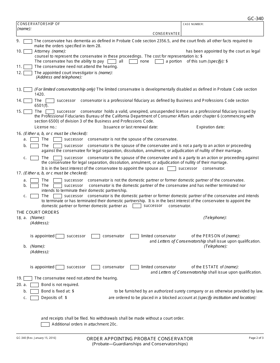 Form GC-340 - Fill Out, Sign Online and Download Fillable PDF ...