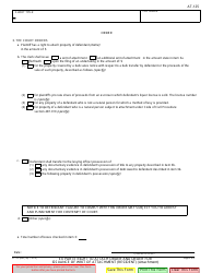 Form AT-125 Ex Parte Right to Attach Order and Order for Issuance of Writ of Attachment (Resident) - California, Page 2