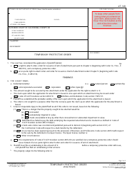 Document preview: Form AT-140 Temporary Protective Order - California