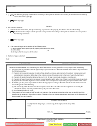 Form AT-140 Temporary Protective Order - California, Page 2